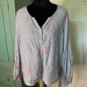 Crown & Ivy Bubble Sleeve Blouse